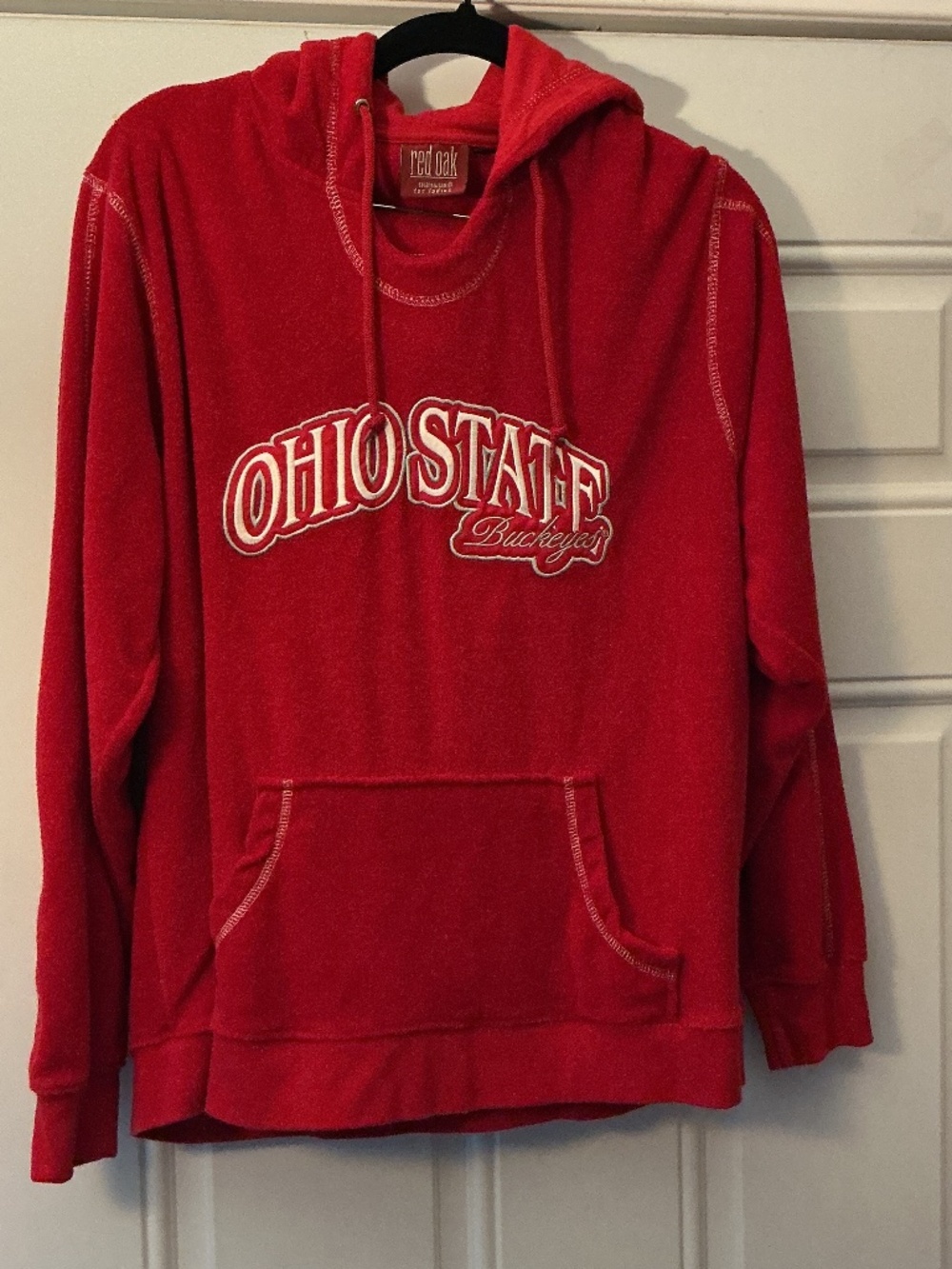 Red Oak Sportwear Ladies Red and White Ohio State Buckeyes hoodie long sleeve
